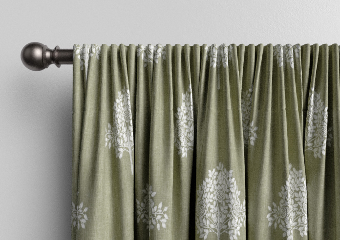 William Morris At Home Marigold Tree Embroidery, Nettle - Made to Measure Curtains - Image 9